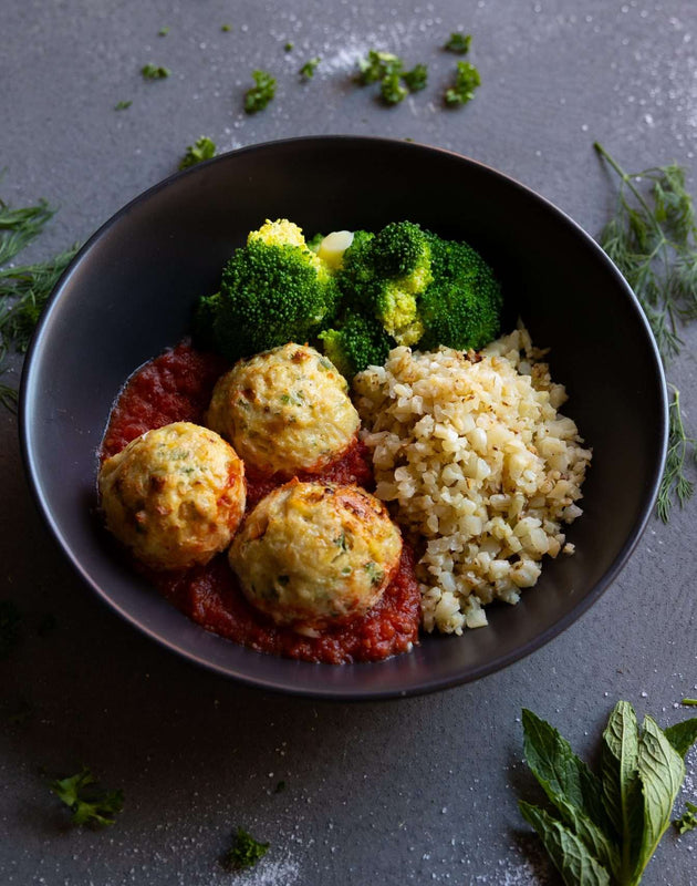 Chicken Meatballs with Cauliflower Rice