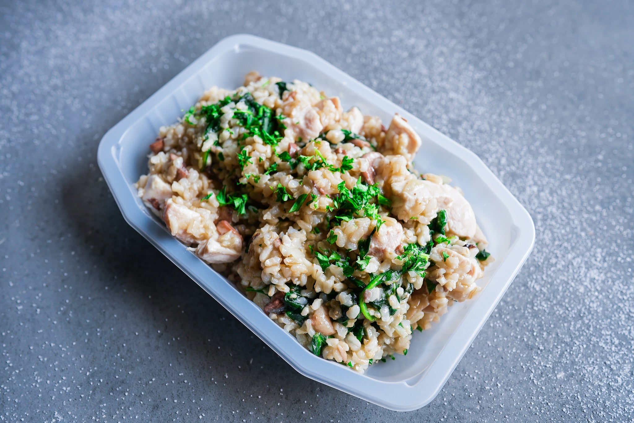 Chicken Mushroom and Spinach Risotto