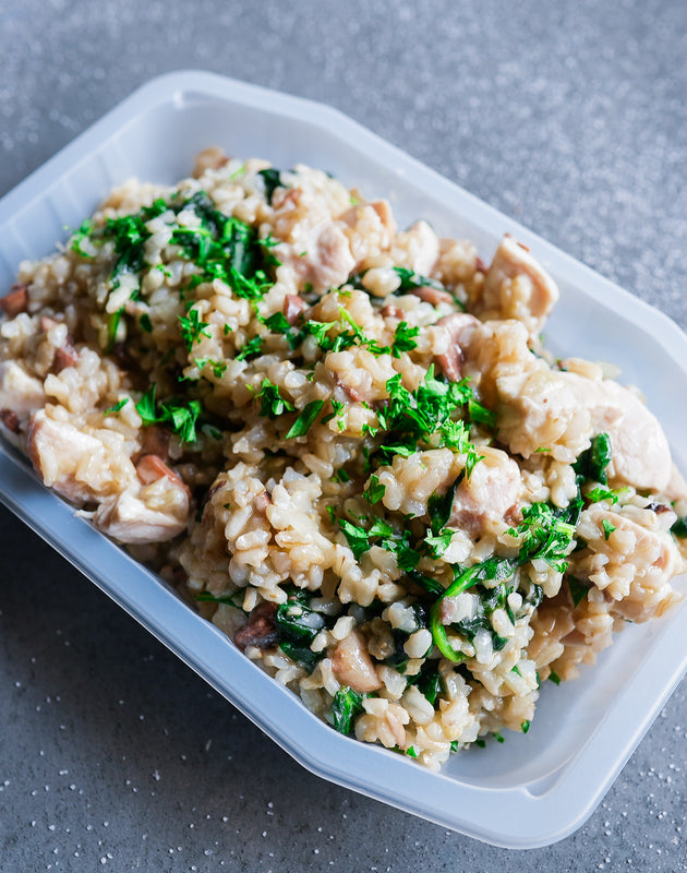 Chicken Mushroom and Spinach Risotto