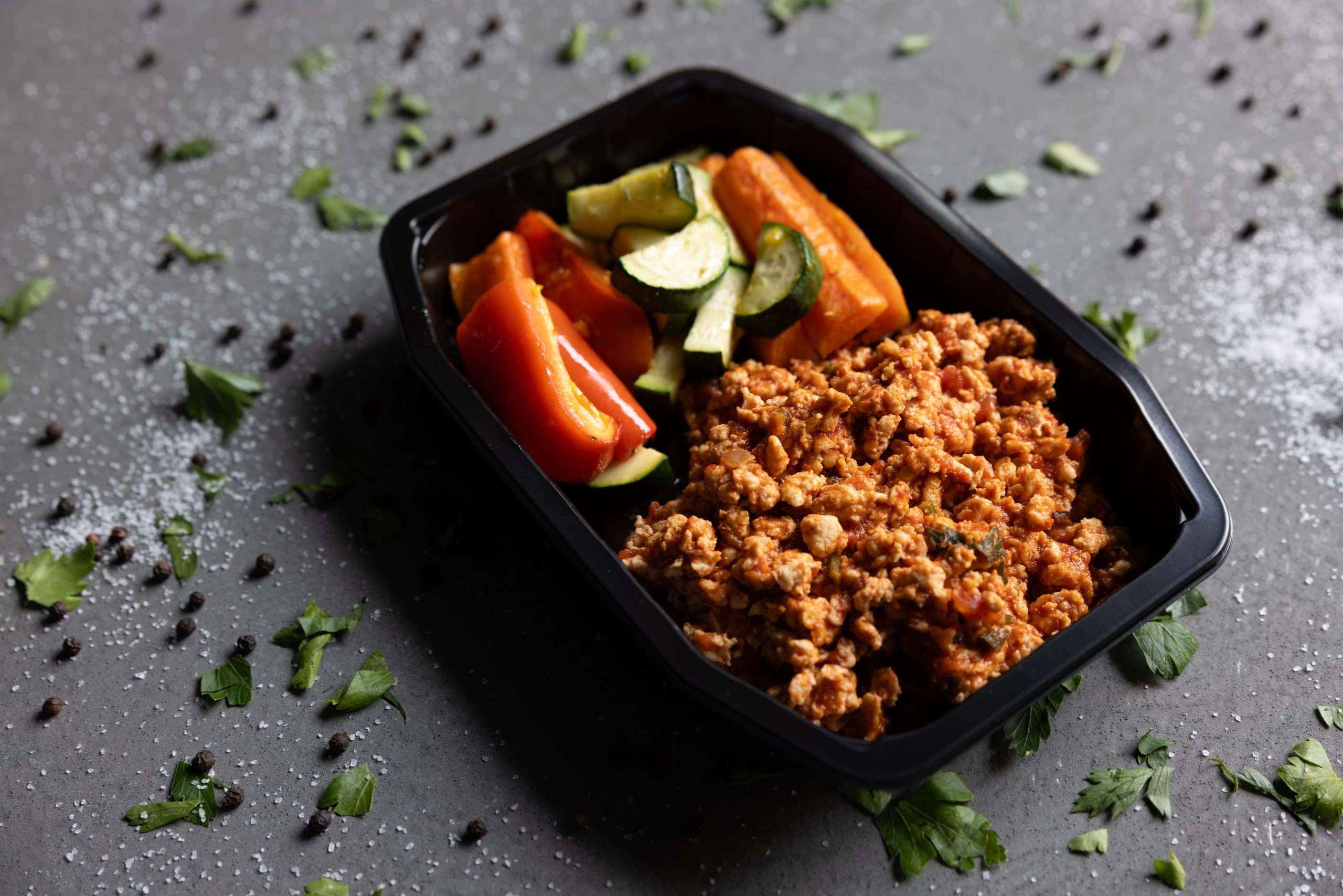 Italian Chicken Mince with Roasted Veggies