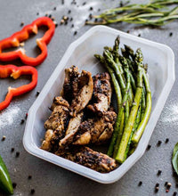 Grilled Marinated Chicken Thigh with Asparagus