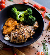Chicken Breast with Sweet Potato Mash and Seasonal Veg