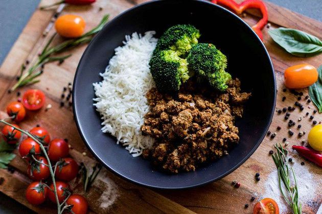 Lean Beef Mince with Basmati Rice and Seasonal Veg
