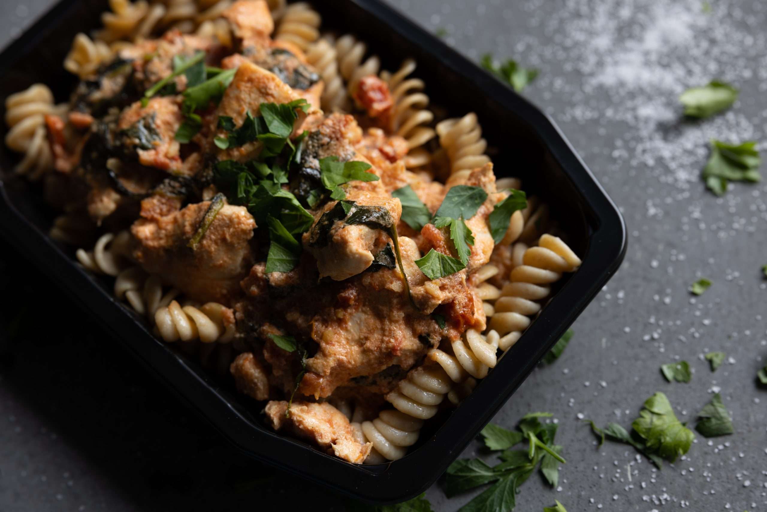 Chicken Sundried Tomato and Spinach Rose Pasta